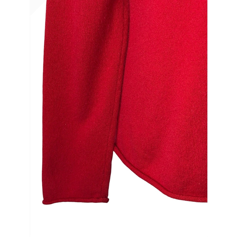 Investments Cashmere Sweater Women Large Red V Neck Knit Quiet Luxury Preppy - Picture 5 of 9